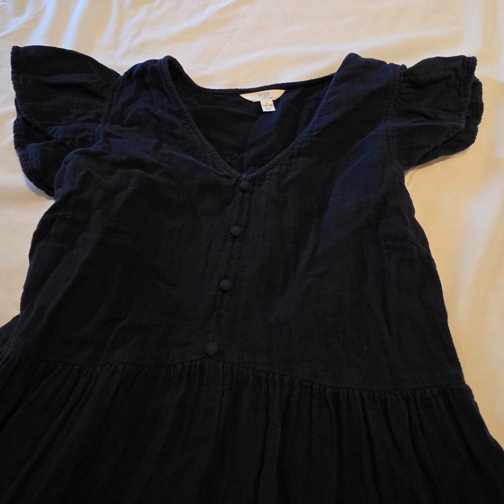 Little Black Dress Cotton Size 12 Large Lagenlook Flowy - Picture 5 of 15